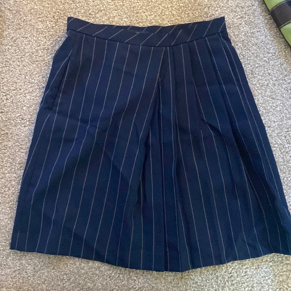 Brooks Brothers pinstripe pleated wool skirt